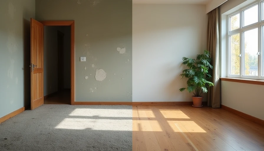 Before and after renovation of the same room corner