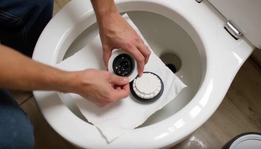 Replacing a worn toilet flapper during repair