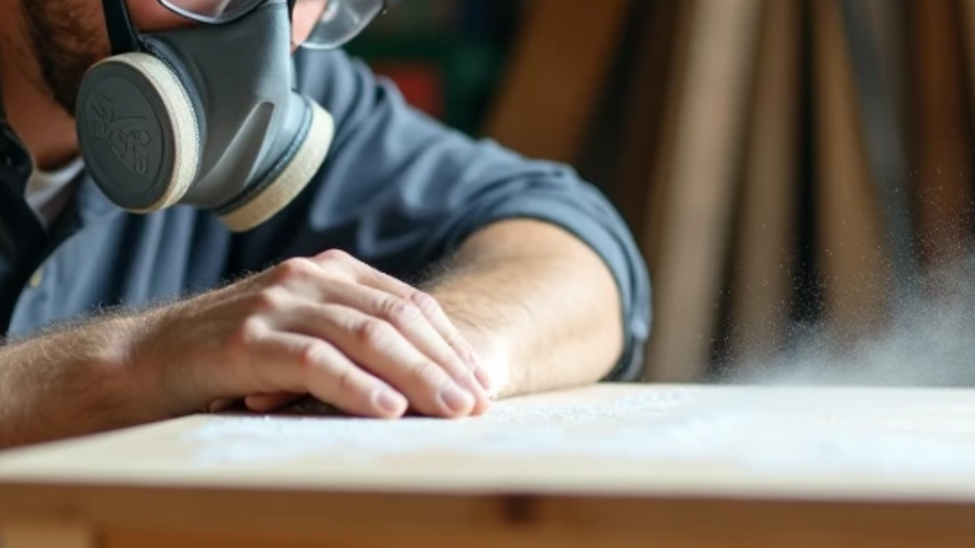 Turning rough wood into something beautiful Sanding process during furniture restoration