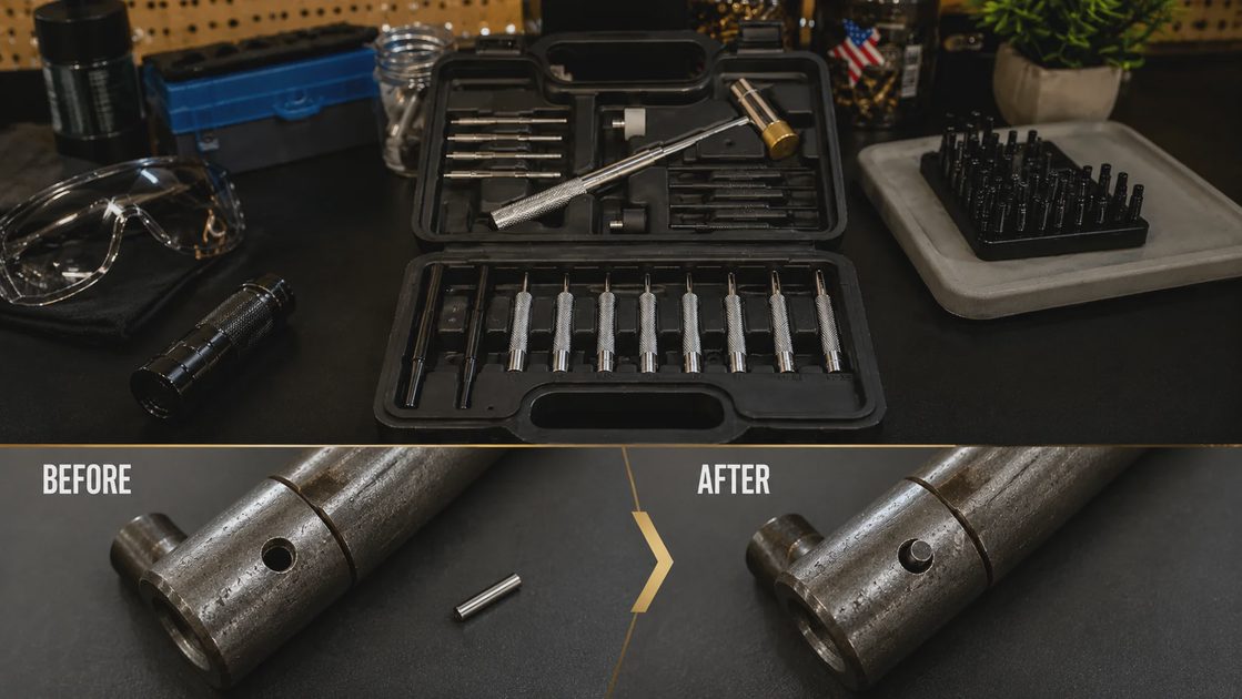 Real results from using the set Before and after roll pin installation